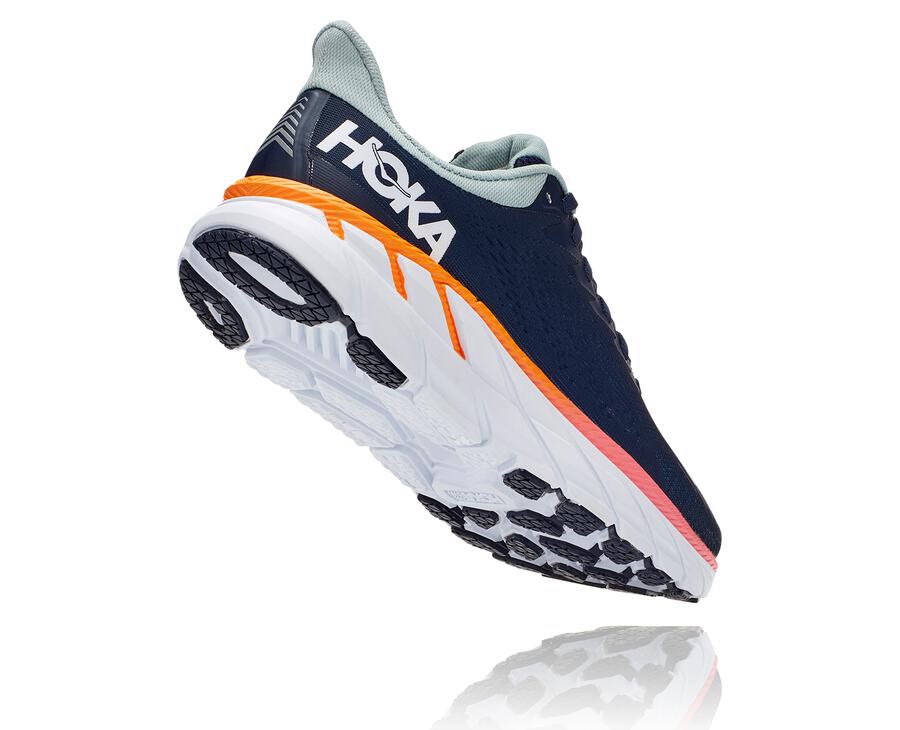 Tenis Hoka One One Feminino Azul Marinho/Branco - Clifton 7 - 561-AQDHOZ